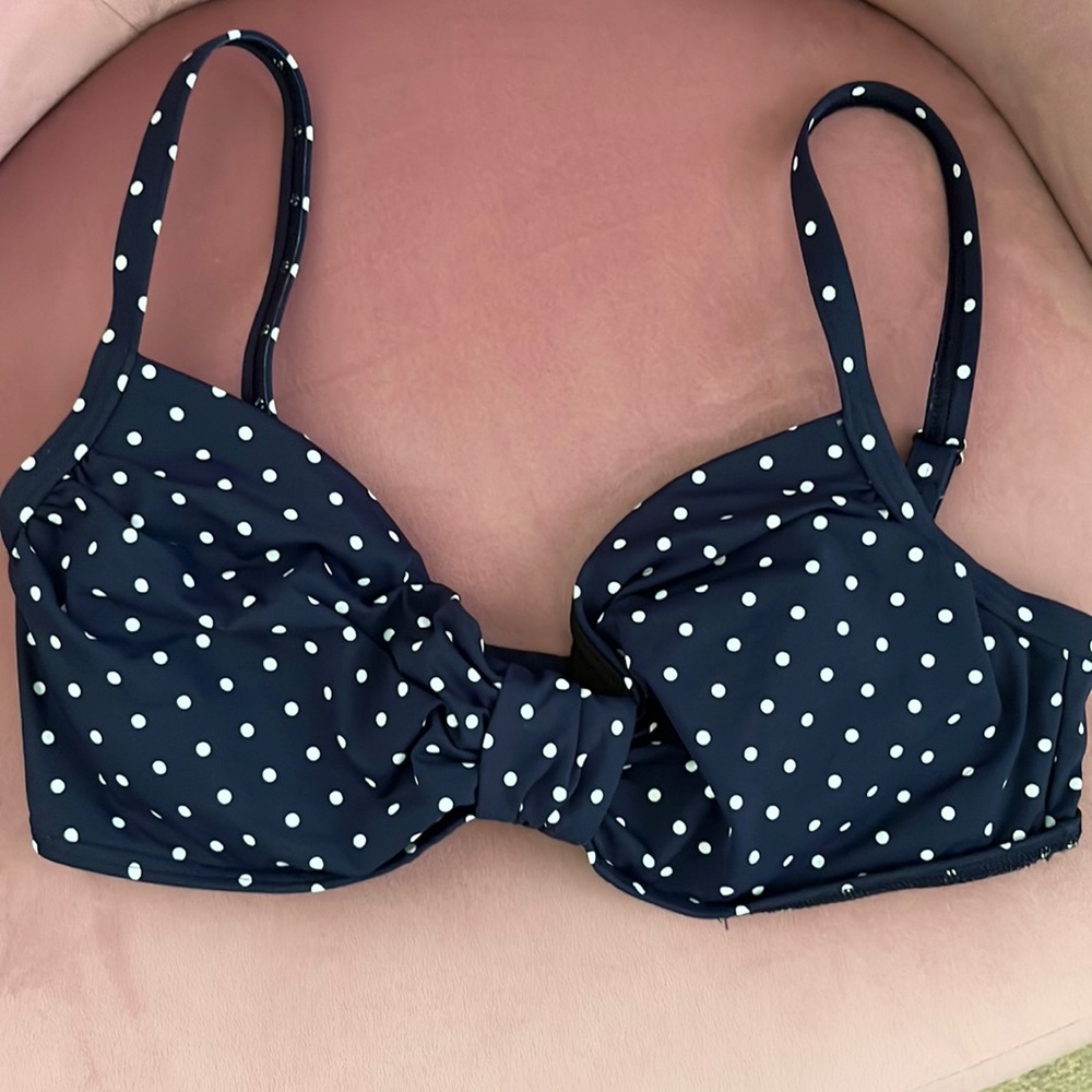 Lands End polka dot bikini top Sz 8